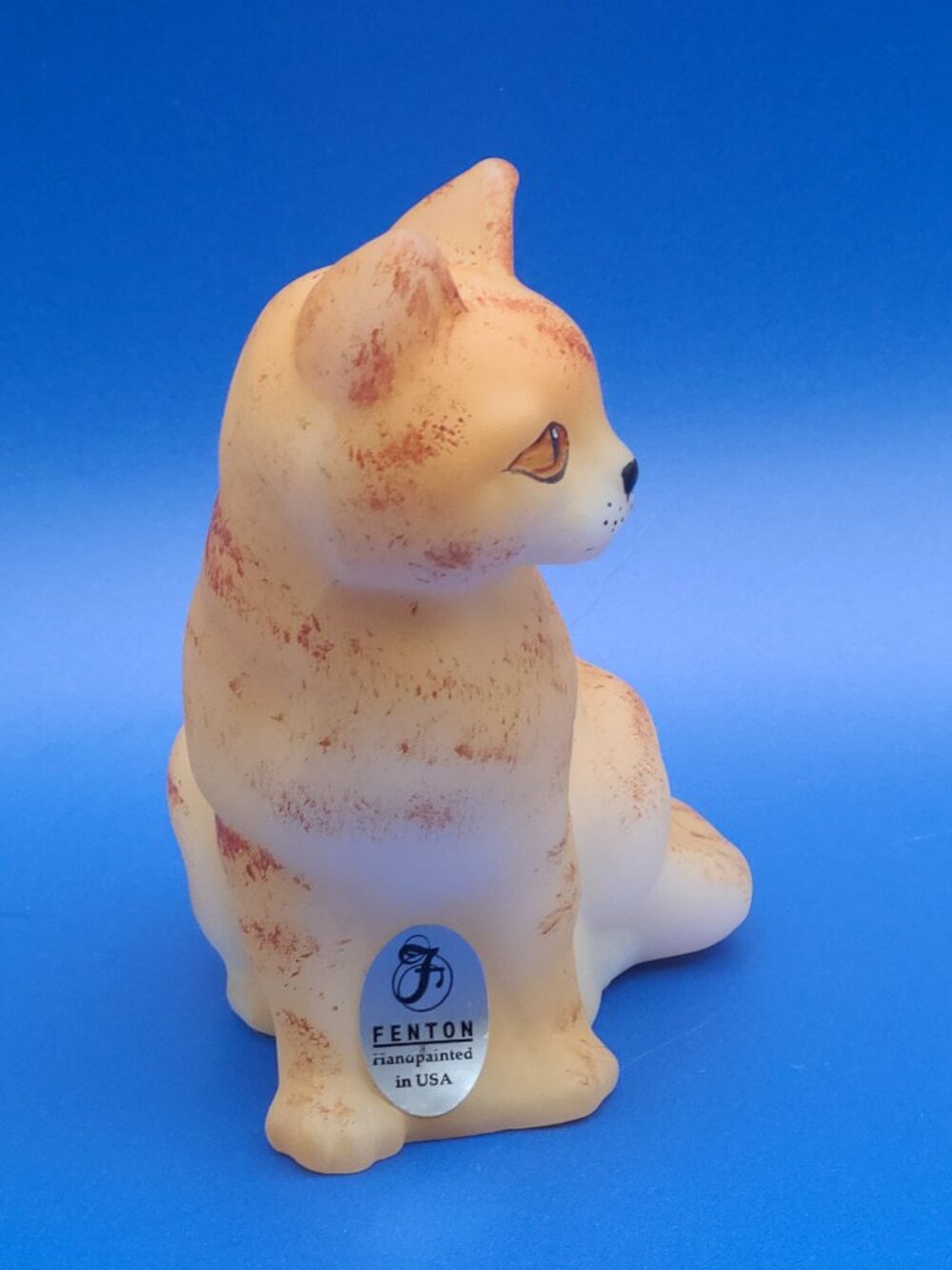 2002 Fenton Natural Orange Tabby Sitting Cat Carolyn's Collectables LIMITED - Picture 5 of 10